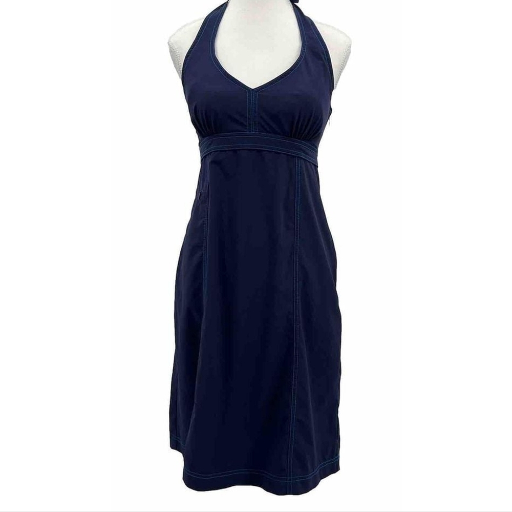 Athleta Pack Everywhere Blue Halter Dress 6